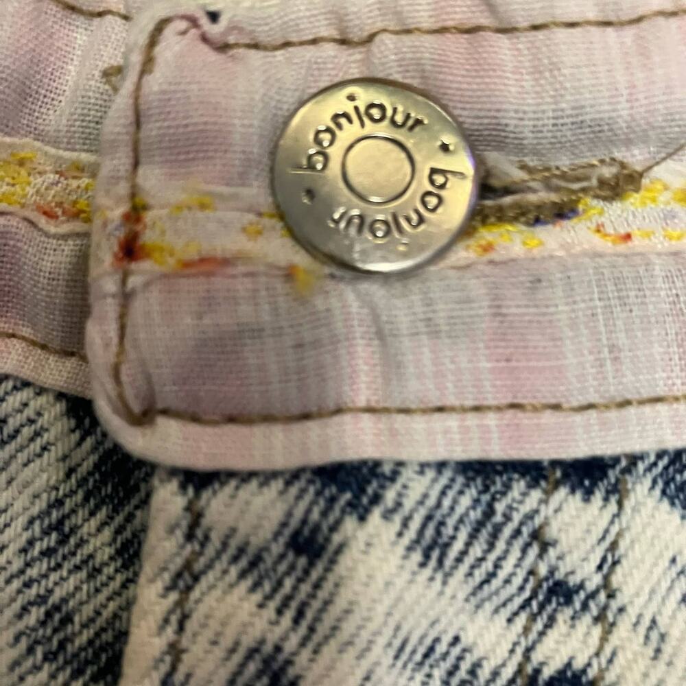 Vintage Bonjour High Waisted Patchwork Denim Shorts Size 10 - Picture 3 of 8